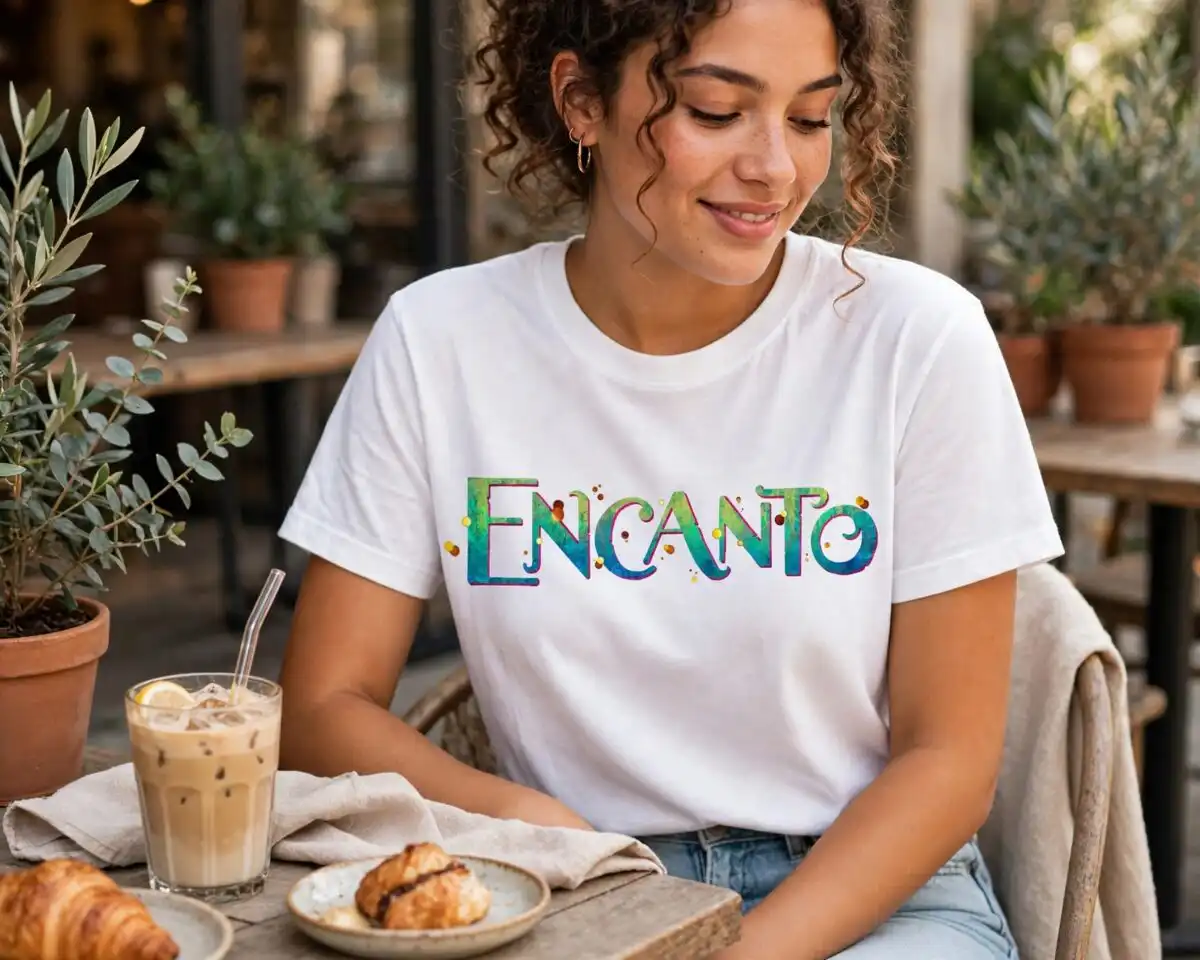 encanto characters png design printed on a plain product mockup