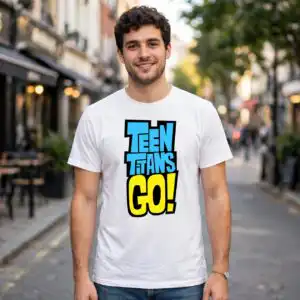 teen titans svg design printed on a plain product mockup
