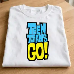 teen titans svg design printed on a plain product mockup