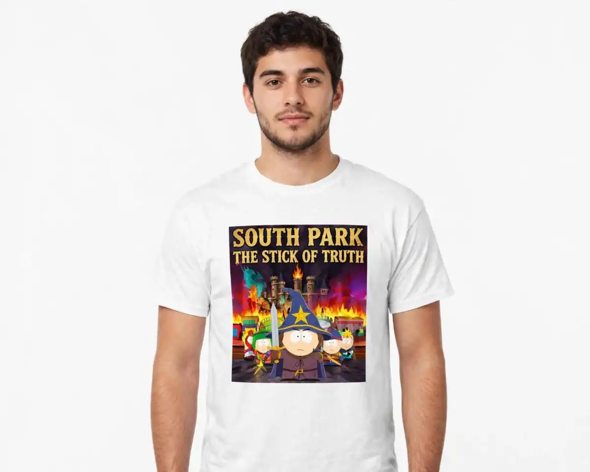 south park png characters design printed on a plain product mockup