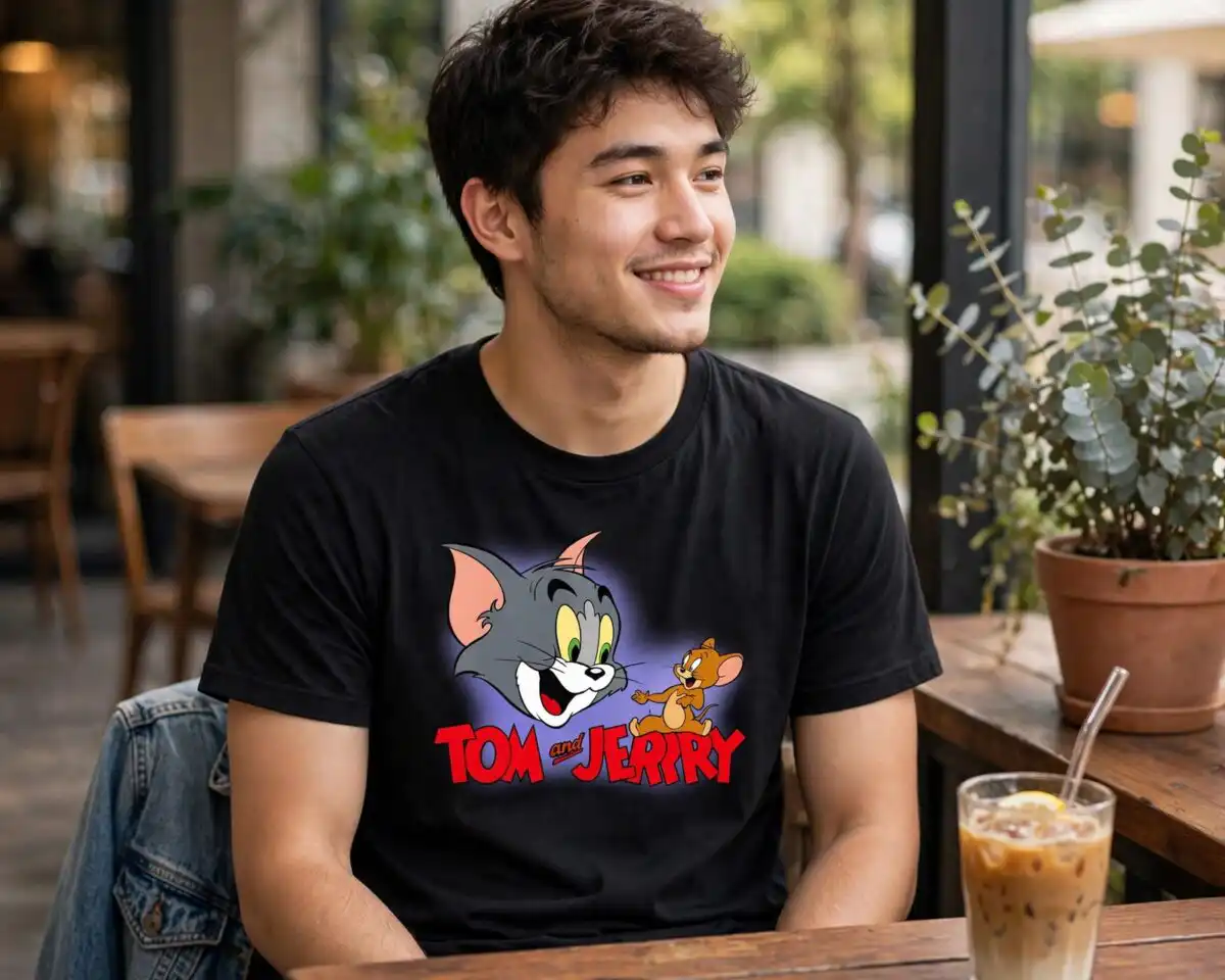 tom jerry tumbler tom png sublimation design printed on a plain product mockup