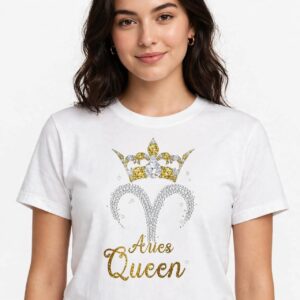 glam zodiac queen birthday - sublimation dowload png for shirts birthday sublimation dowload png design printed on a plain product mockup