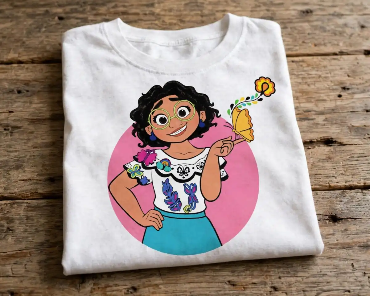encanto birthday party family clip art with mirabel and isabela portraits encanto encanto birthday party png design printed on a plain product mockup