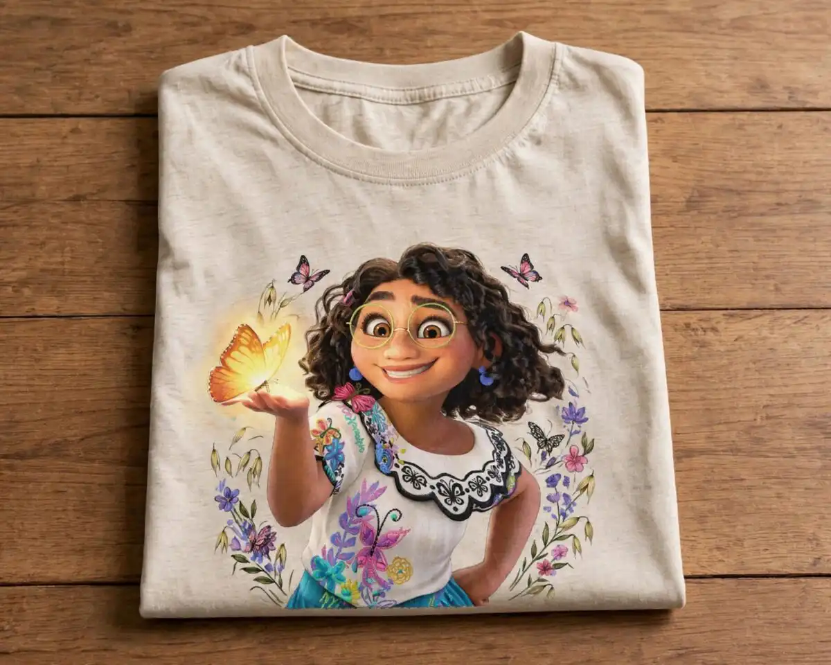 encanto images png hd design printed on a plain product mockup