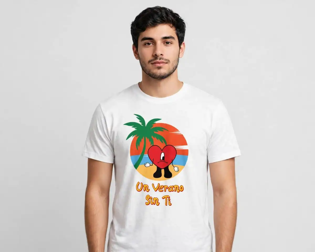 concert bad bunny themed collection svg design printed on a plain product mockup