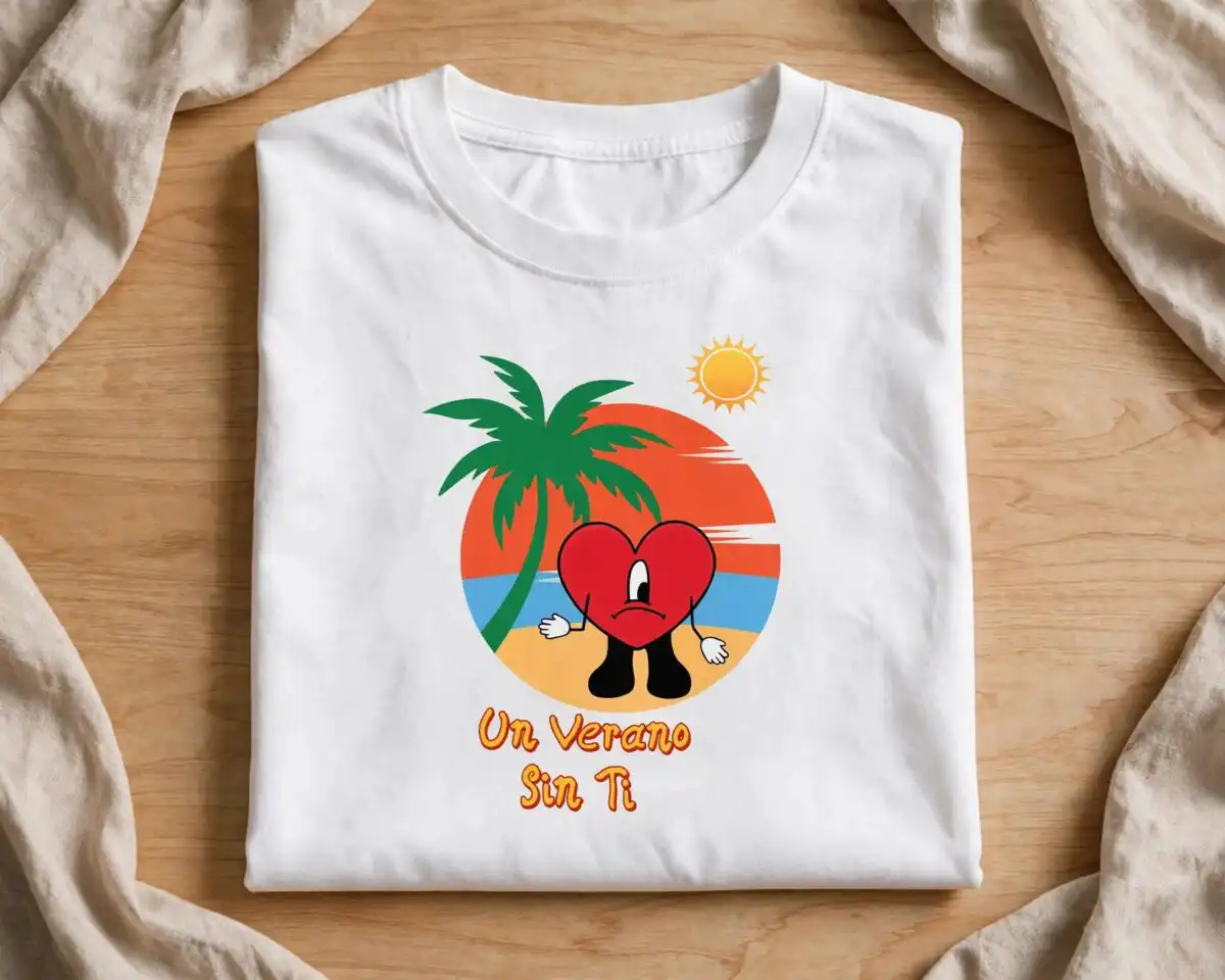 concert bad bunny themed collection svg design printed on a plain product mockup