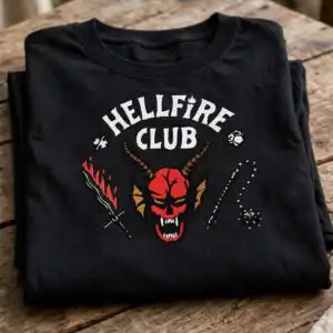 stranger things fan for cricut with hawkins quotes and hellfire art stranger things svg for cricut design printed on a plain product mockup