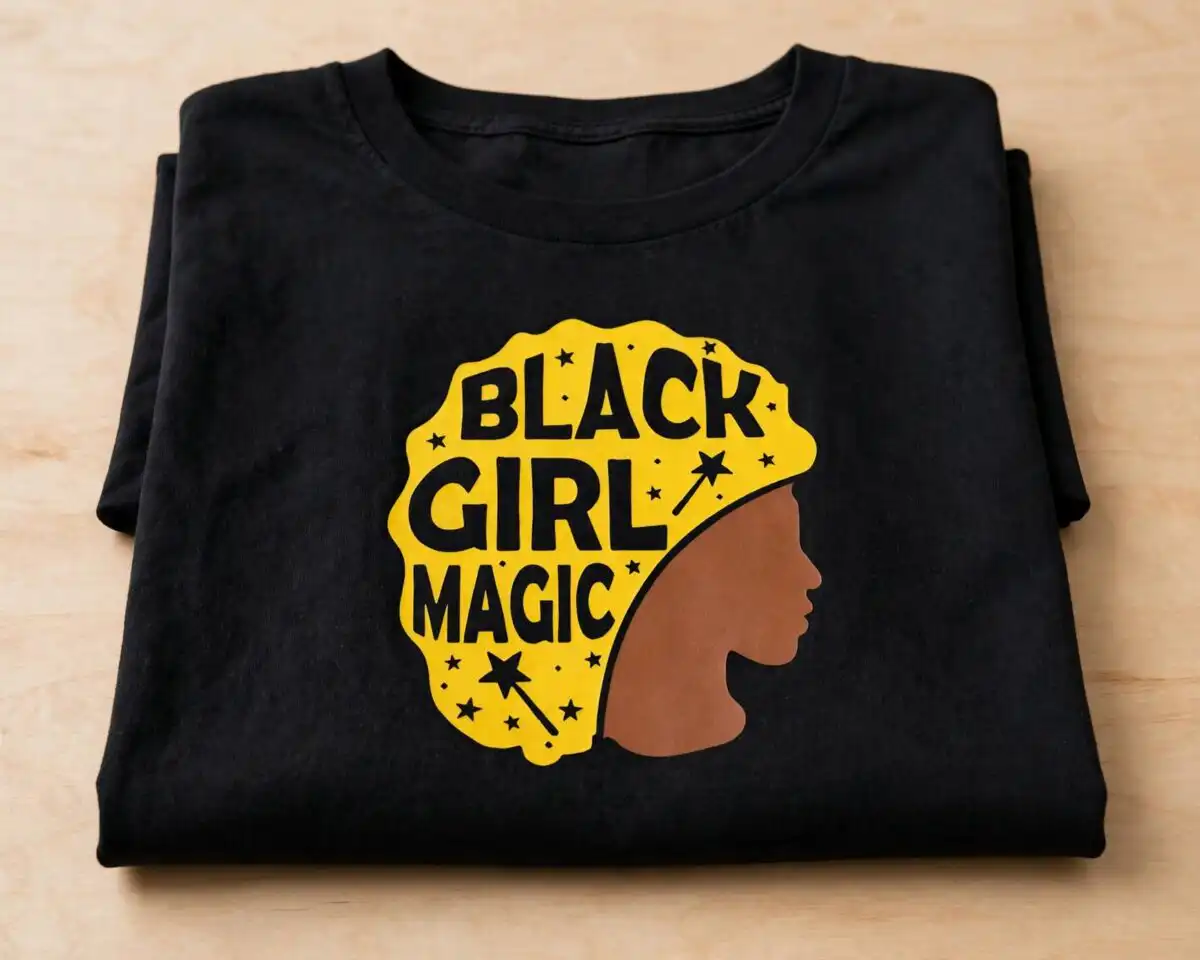 black history month svg design printed on a plain product mockup