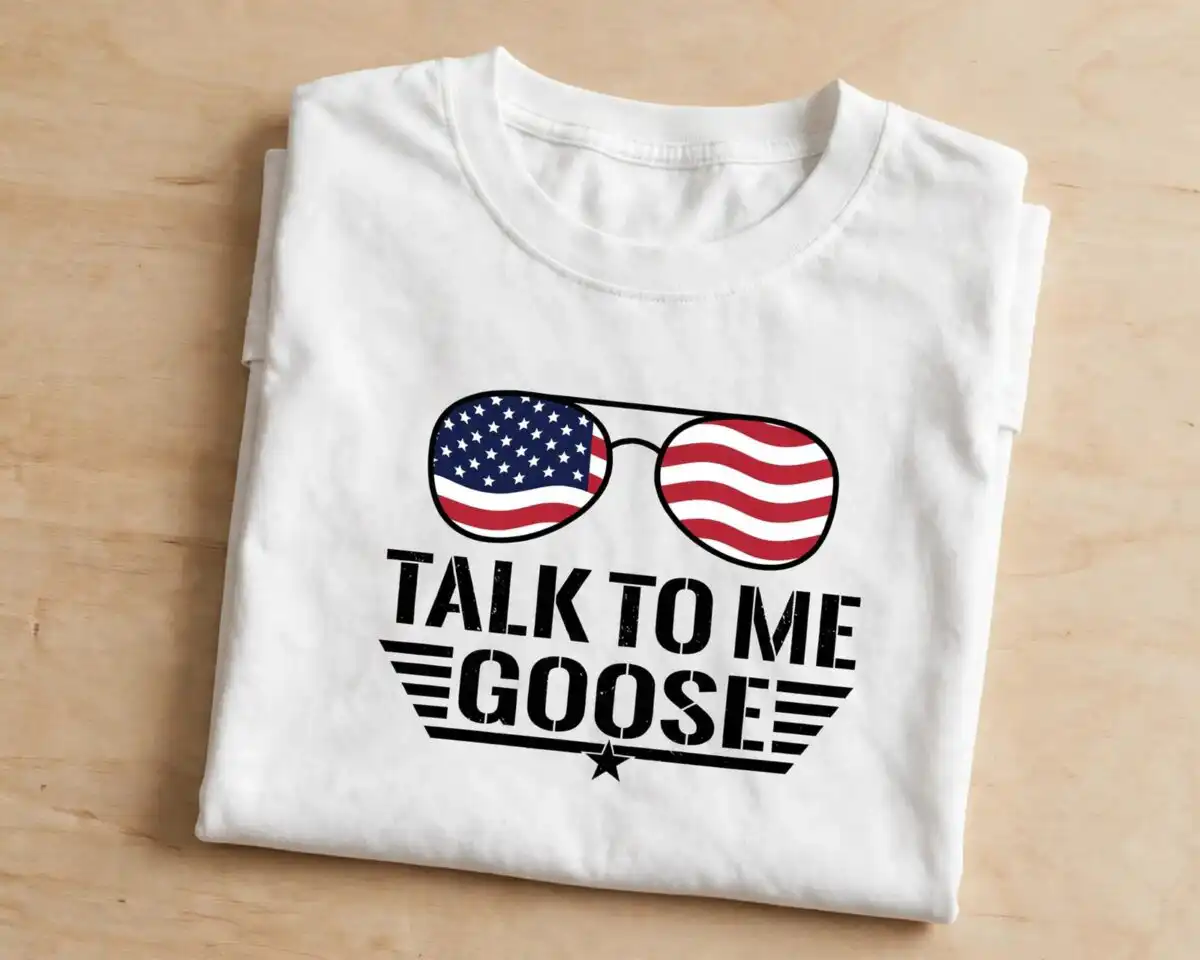 top gun goose aviator sunglasses with patriotic slogan designs top gun goose svg design printed on a plain product mockup