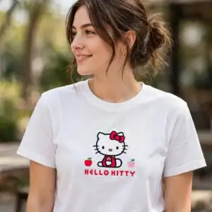 hello kitty birthday preview - 35 kawaii poses for shirts and party decor hello kitty cut file design printed on a plain product mockup