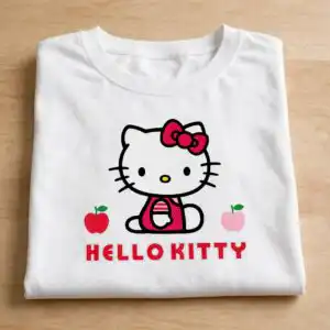 hello kitty birthday preview - 35 kawaii poses for shirts and party decor hello kitty cut file design printed on a plain product mockup