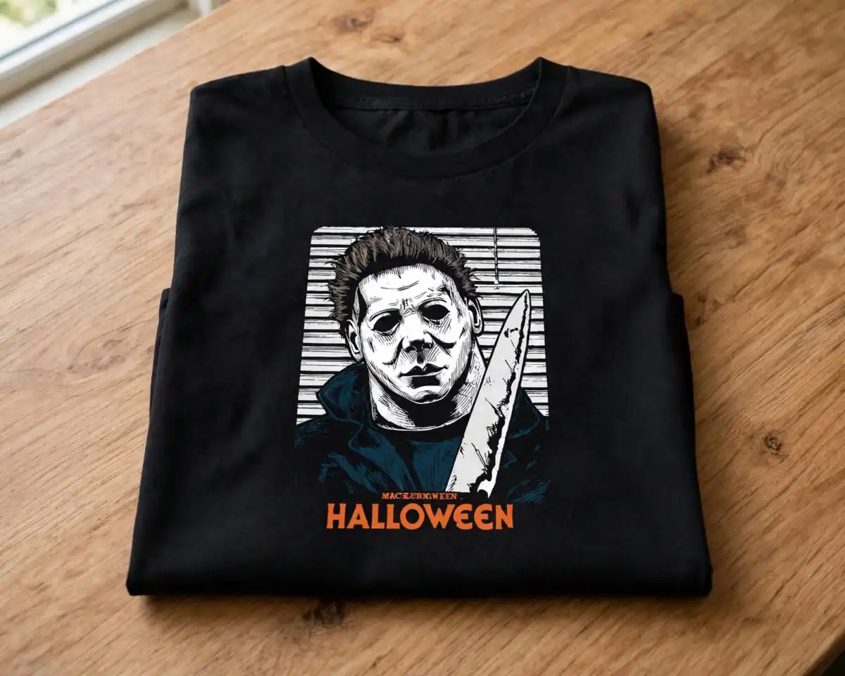 michael myers horror characters png design printed on a plain product mockup