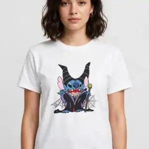 stitch horror characters halloween png design printed on a plain product mockup
