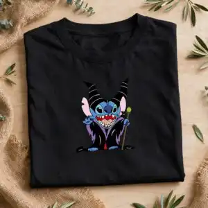 stitch horror characters halloween png design printed on a plain product mockup