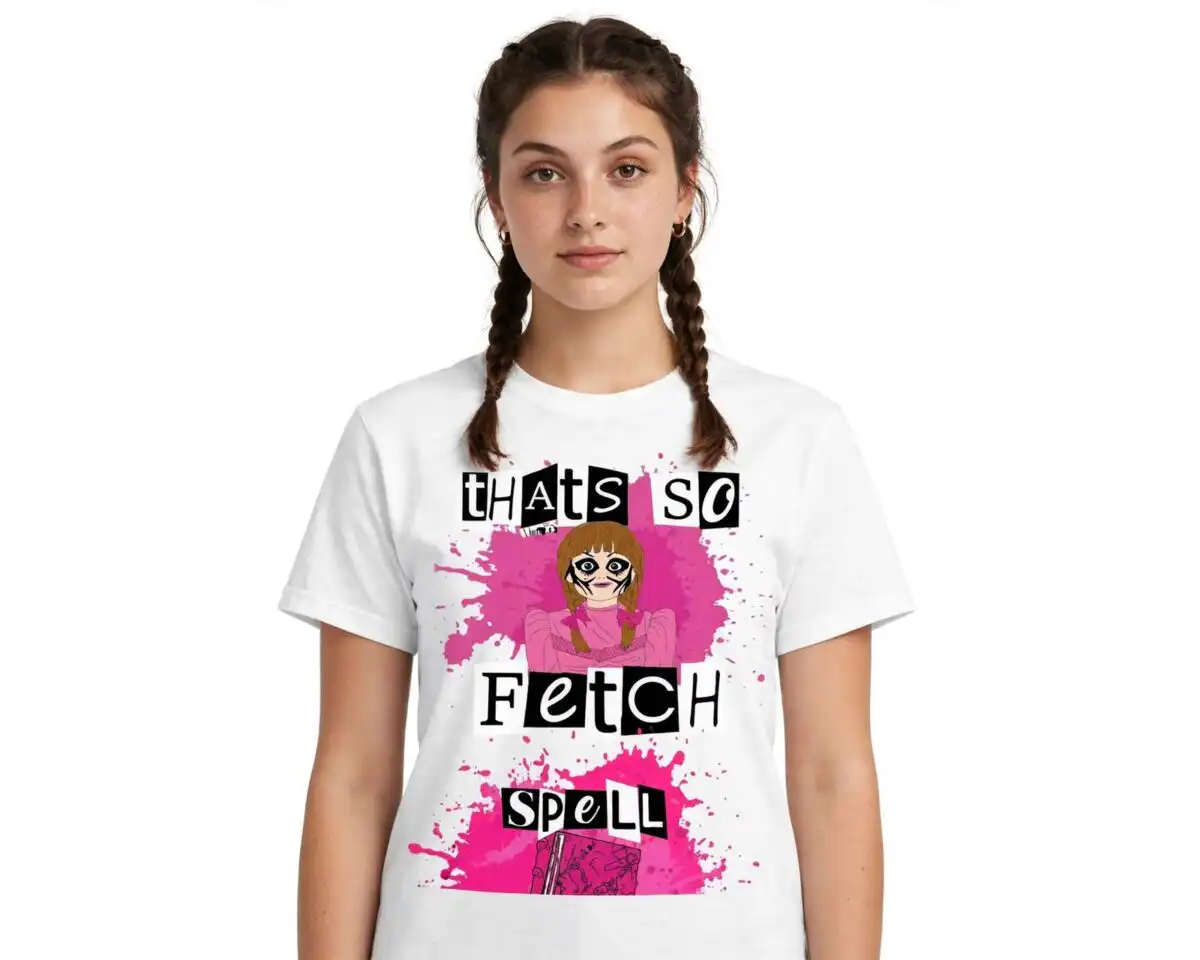 mean girls horror svg design printed on a plain product mockup