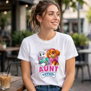 paw patrol pink themed png design printed on a plain product mockup