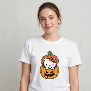 kawaii hello kitty halloween with costumes for shirts and mugs kawaii hello kitty png design printed on a plain product mockup