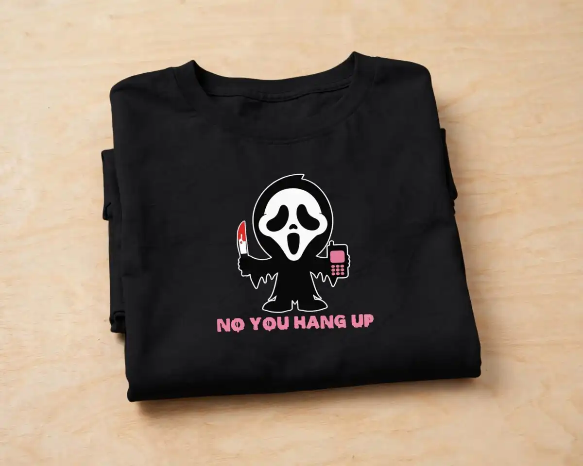 scream ghost halloween collage with telephones and hearts for shirts and mugs scream ghost halloween halloween svg design printed on a plain product mockup