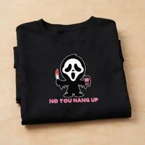 scream ghost halloween collage with telephones and hearts for shirts and mugs scream ghost halloween halloween svg design printed on a plain product mockup
