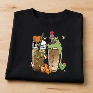 bad bunny halloween iced coffee cups for tumblers and shirts bad bunny coffee halloween png design printed on a plain product mockup