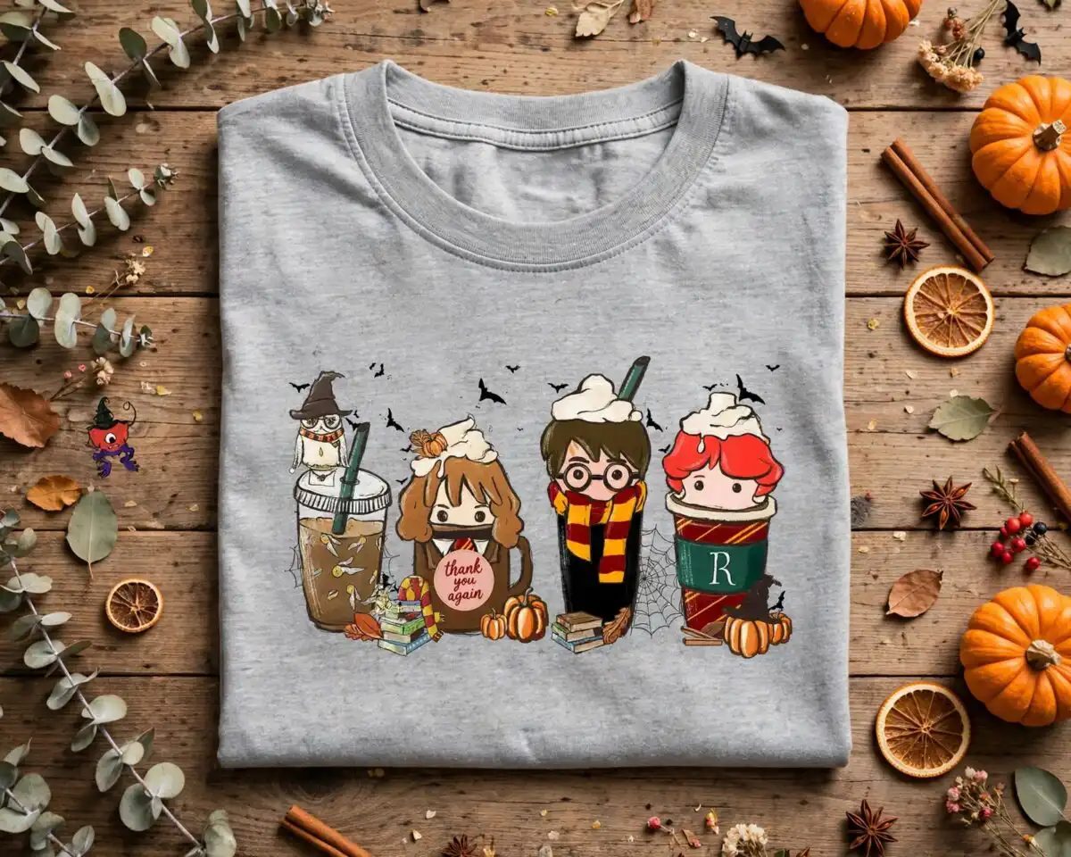 cute halloween iced coffee cups png for mugs, tumblers and shirts halloween iced png design printed on a plain product mockup