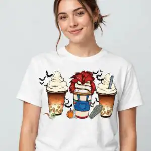 iced coffee png image design printed on a plain product mockup