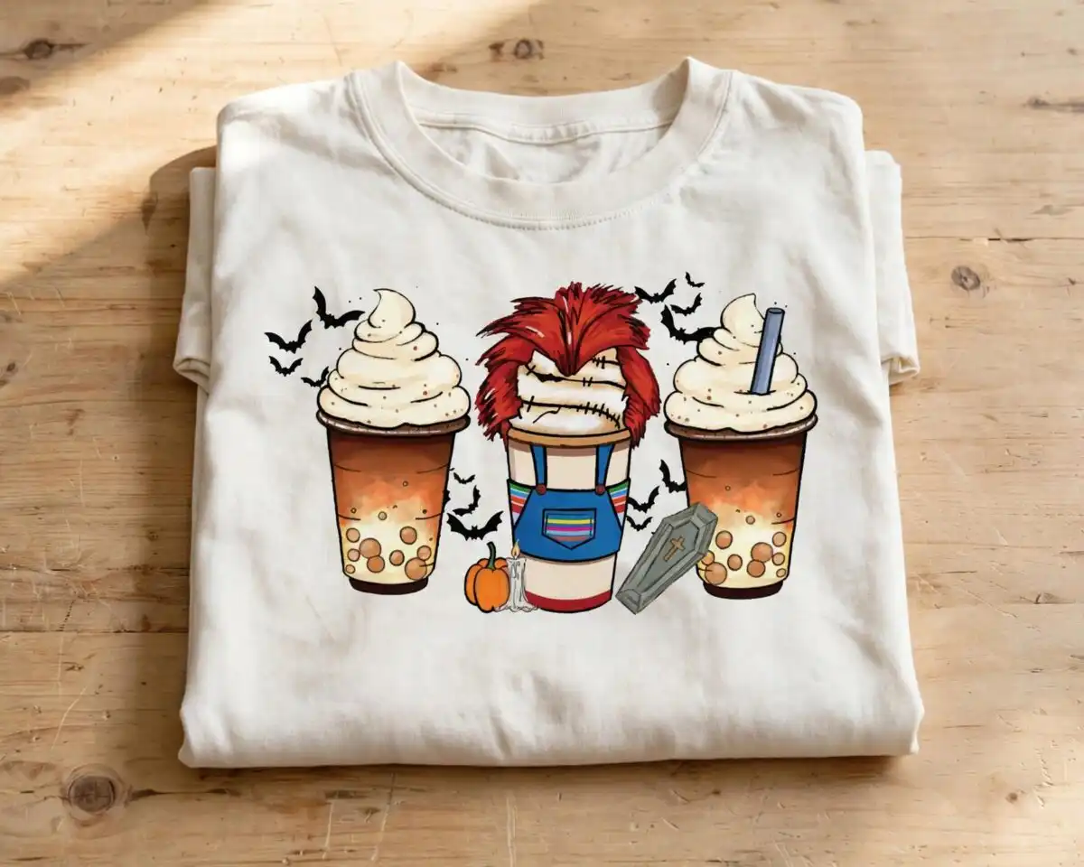 iced coffee png image design printed on a plain product mockup