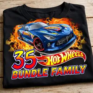hot wheels birthday boy racing cars family shirt for sublimation hot wheels birthday boy png design printed on a plain product mockup