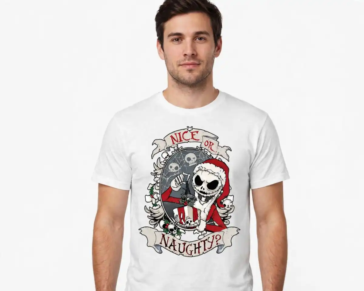 jack skellington christmas svg design printed on a plain product mockup