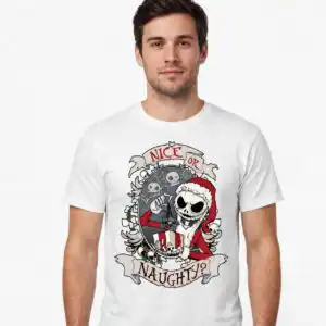 jack skellington christmas svg design printed on a plain product mockup