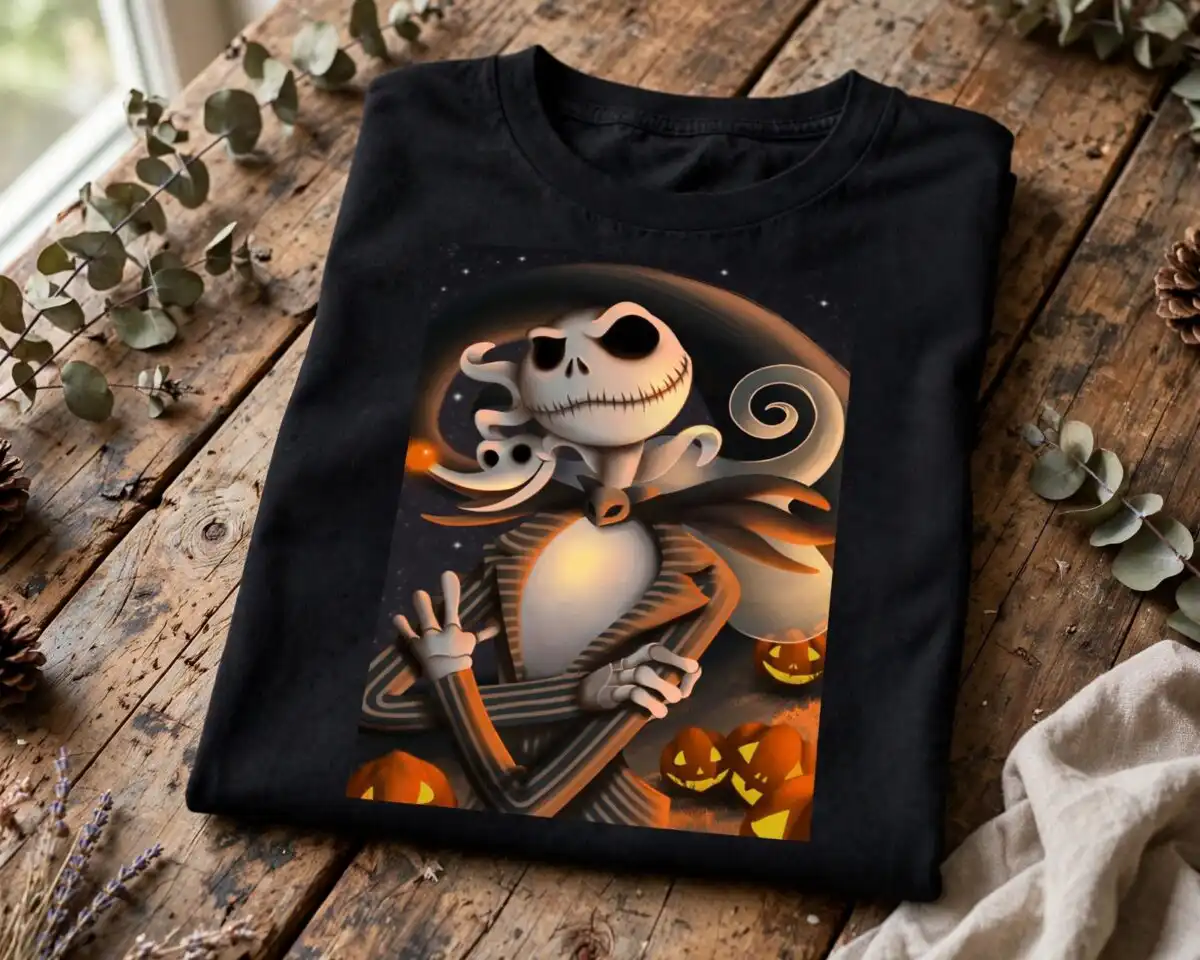 jack skellington christmas svg design printed on a plain product mockup
