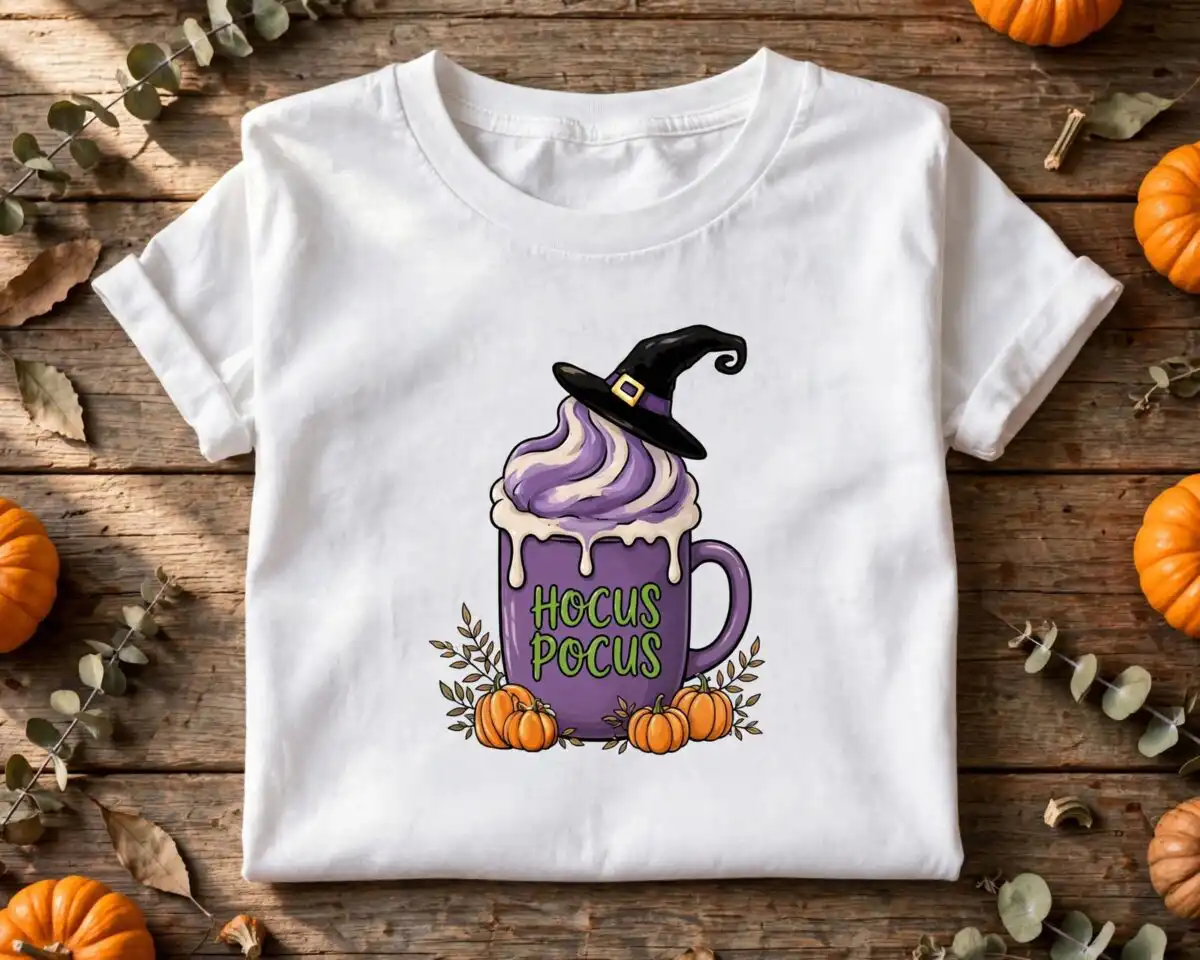 ver halloween coffee halloween png design printed on a plain product mockup