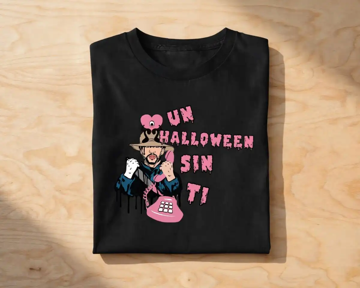 bad bunny halloween cartoon preview sheet for shirts and tumblers bad bunny png cartoon design printed on a plain product mockup