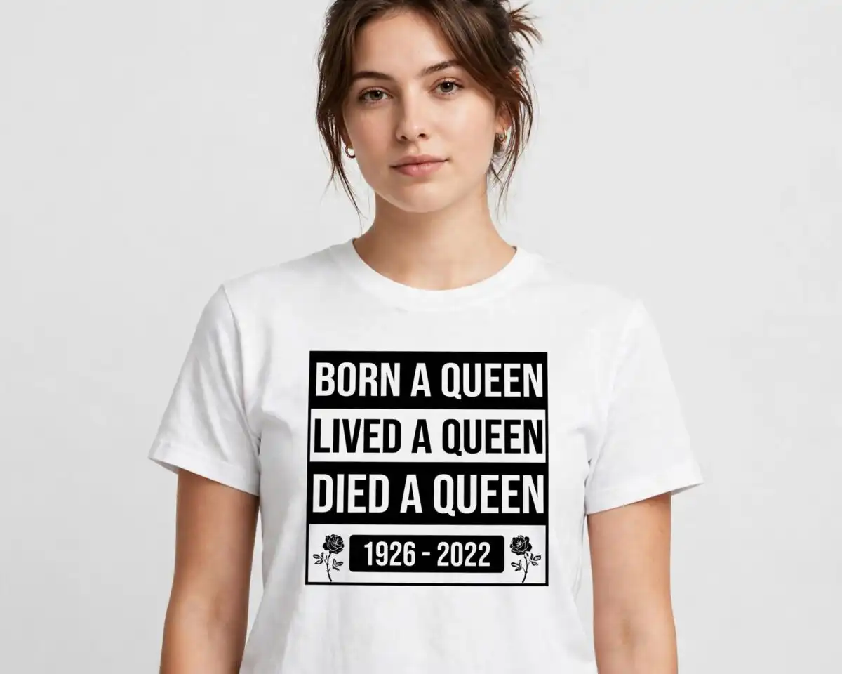 queen elizabeth ii png design printed on a plain product mockup