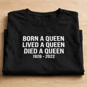 queen elizabeth ii png design printed on a plain product mockup