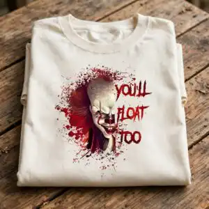 just a girl who loves horror movies png design printed on a plain product mockup