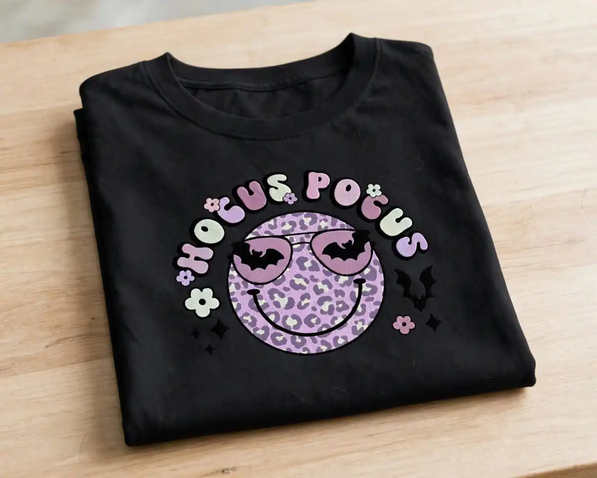 retro halloween svg design printed on a plain product mockup