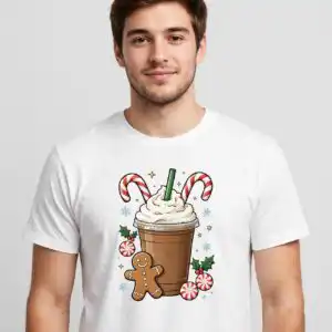 festive holiday coffee cafe image for christmas mugs and shirts coffee cafe image png design printed on a plain product mockup