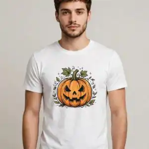 halloween t shirt svg design printed on a plain product mockup
