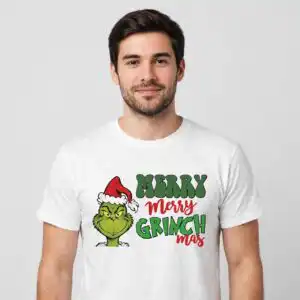 grinch grin christmas design bundle for cutting and crafting various green character designs and associated elements for Christmas design printed on a plain product mockup