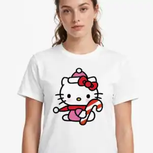 hello kitty christmas png images design printed on a plain product mockup