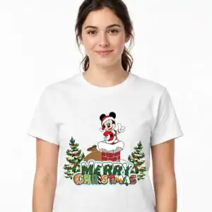 christmas mickey mouse svg design printed on a plain product mockup