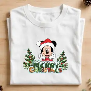 christmas mickey mouse svg design printed on a plain product mockup