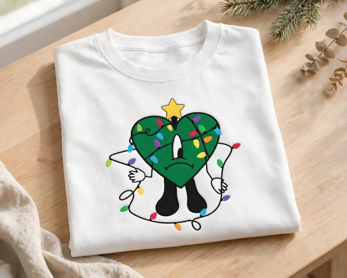 bad bunny images png design printed on a plain product mockup