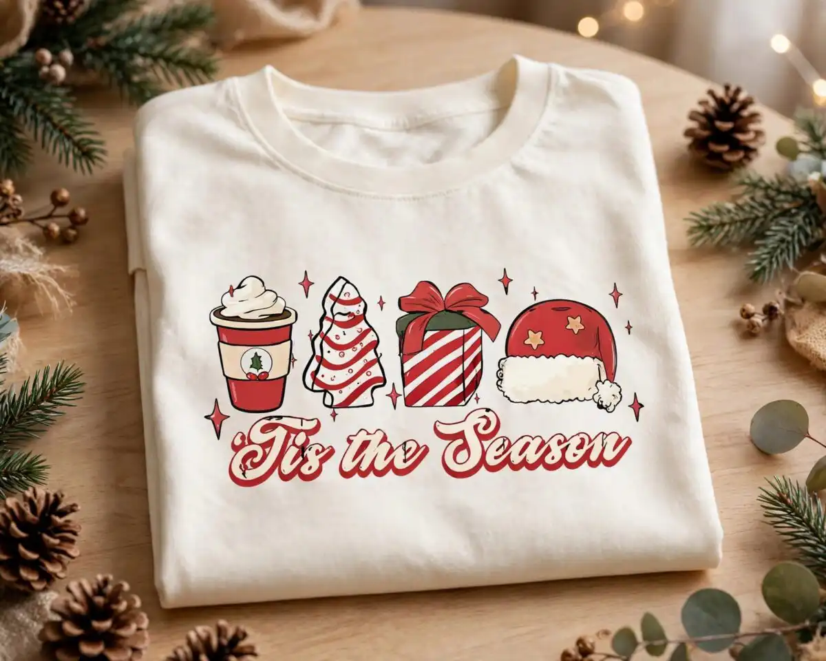 christmas coffee mug png design printed on a plain product mockup