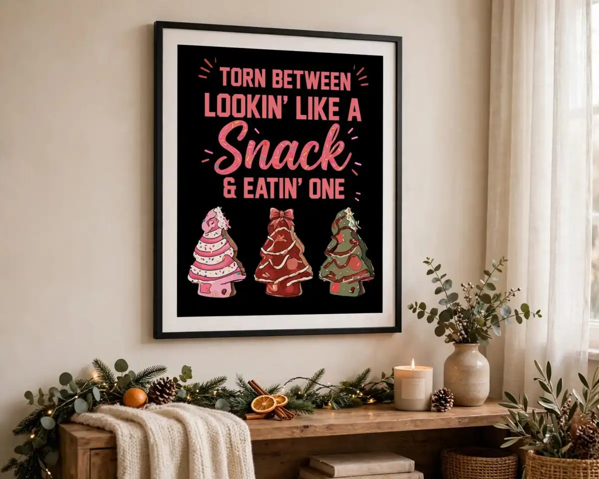 little debbie christmas tree cakes png design printed on a plain product mockup