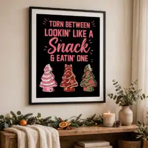 little debbie christmas tree cakes png design printed on a plain product mockup