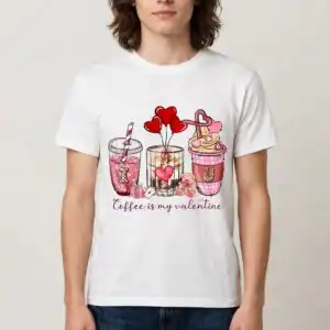 iced coffee drinks valentine sublimation design printed on a plain product mockup