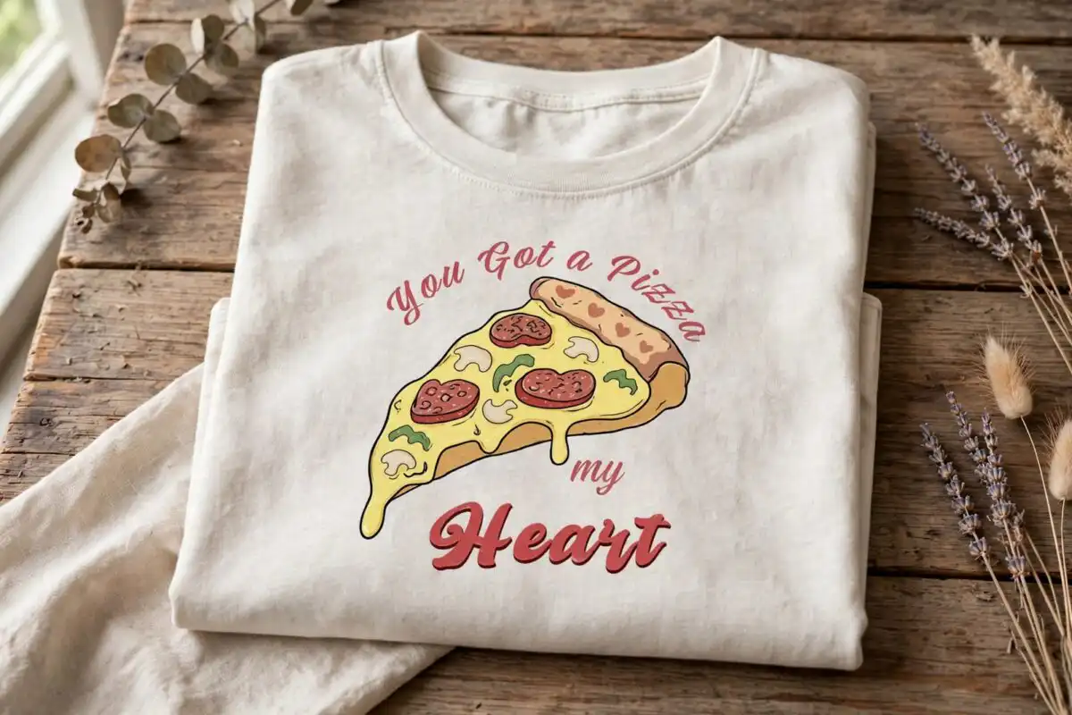 cute valentines day png design printed on a plain product mockup