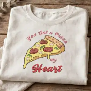 cute valentines day png design printed on a plain product mockup